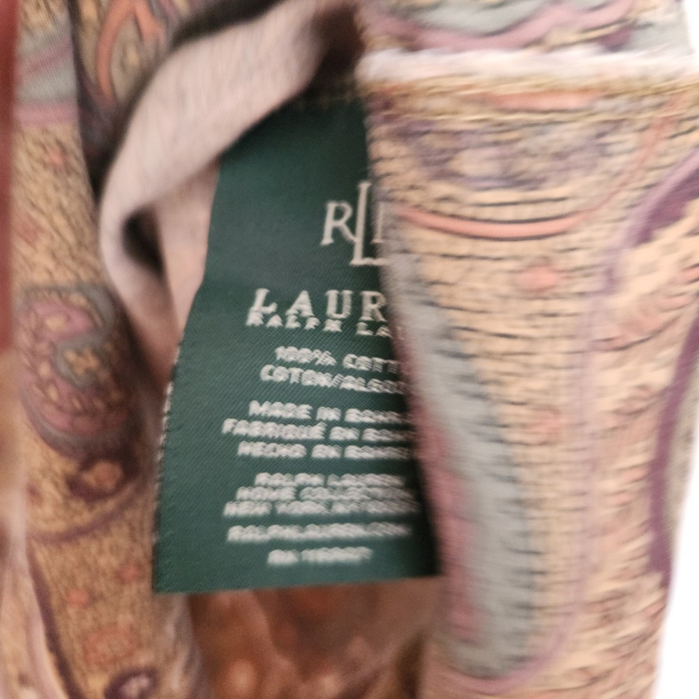 RLL Lauren Ralph Lauren Dusty Mauve &‎ Tan Paisley Standard Pillowcase - Picture 5 of 6